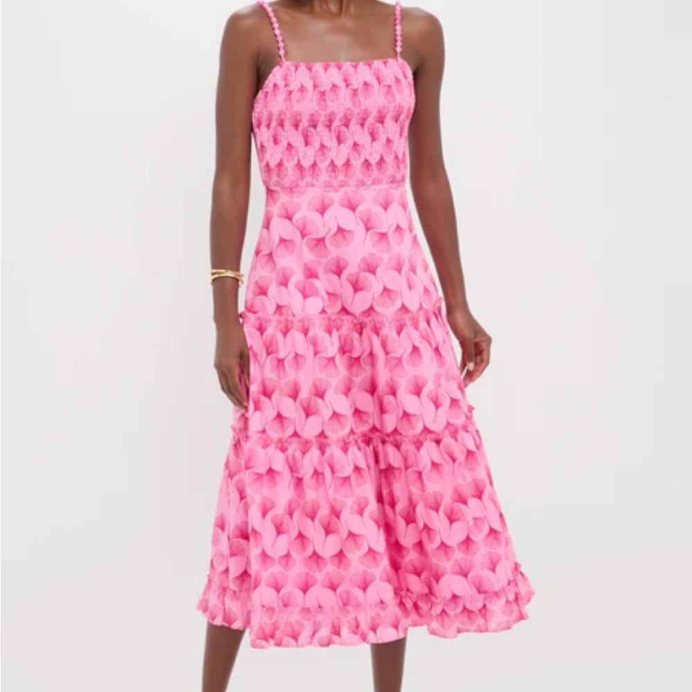 Tuckernuck Pink Floral Print Midi Dress